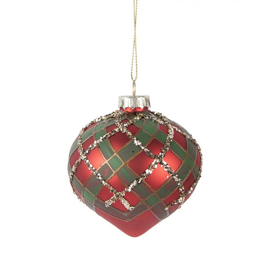 Božična krogla - rdeča 8x8 cm