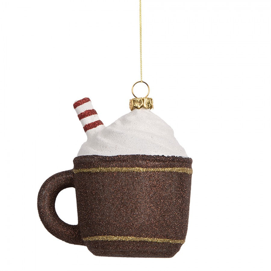 Christmas ornament 9x7x10 cm - hot chocolate