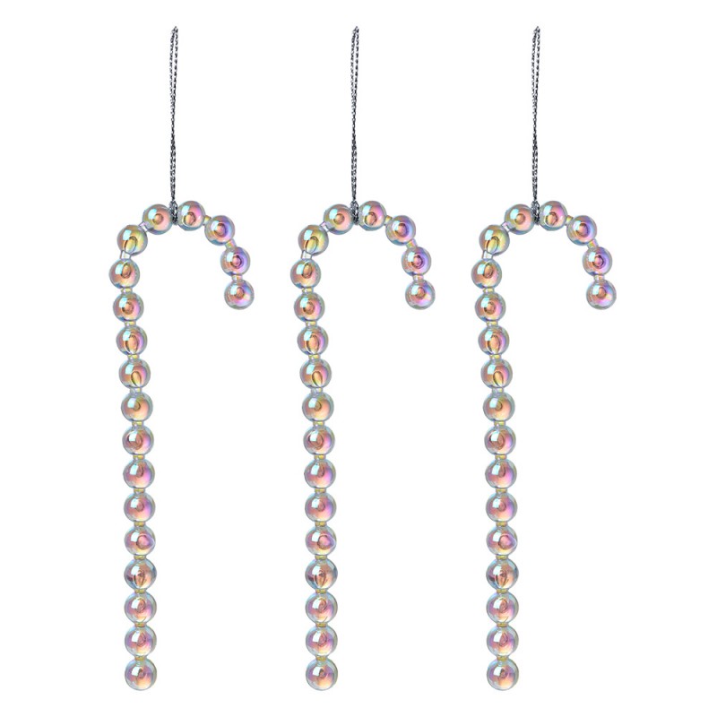 Set of 3 Christmas ornaments - silver lollipops 14 cm