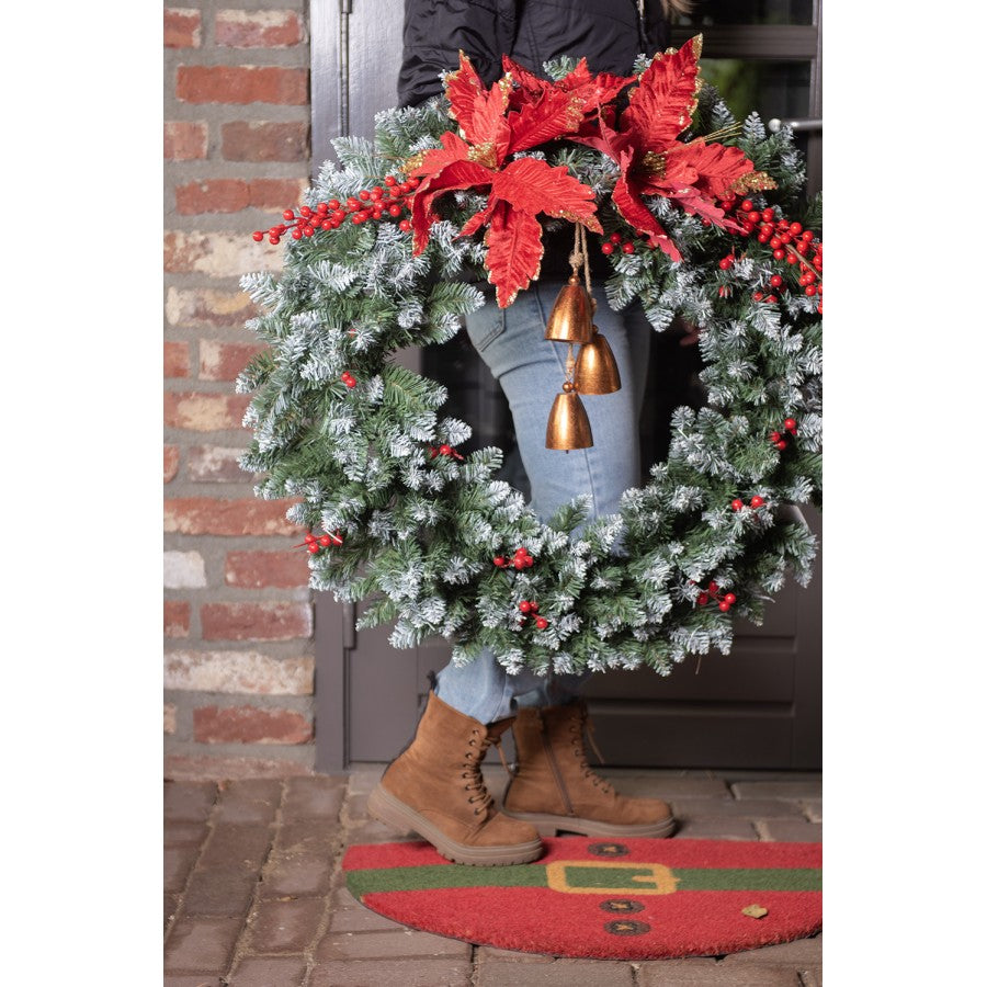 Predpražnik 75x45 cm – rdeča kokosova vlakna, motiv Božiček