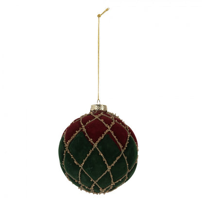Božična krogla rdeče-zelena 10 cm