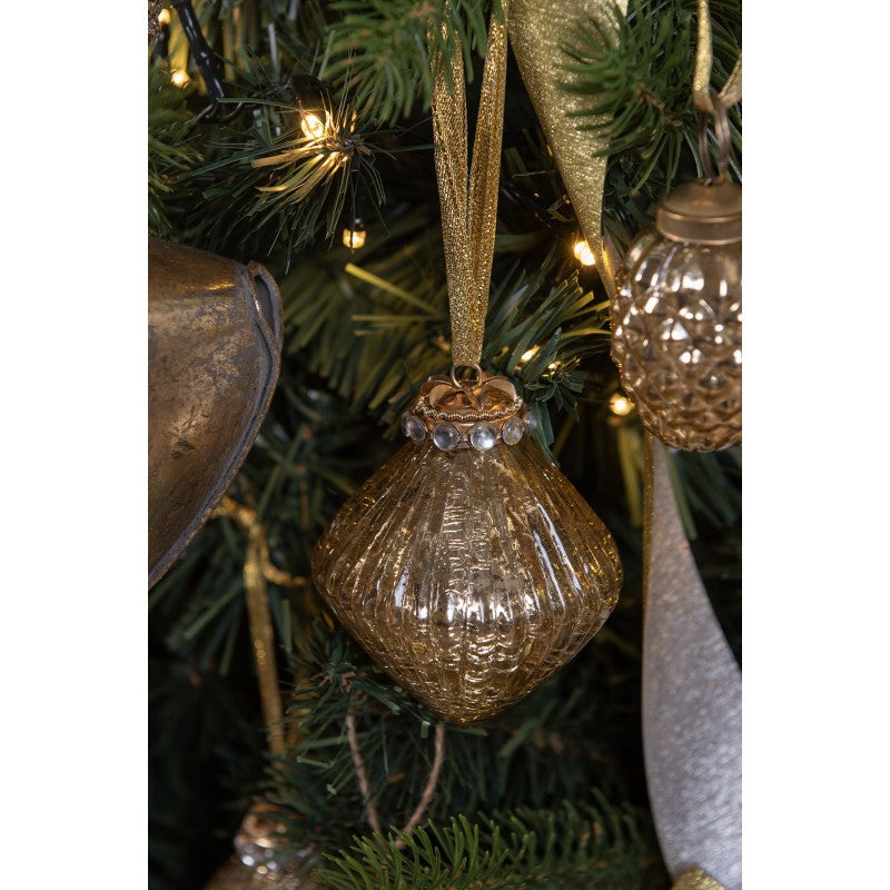 Božična krogla 7 cm – zlato steklo