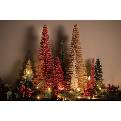 Božična dekorativna figura – zlato-bež drevesce 14x25 cm