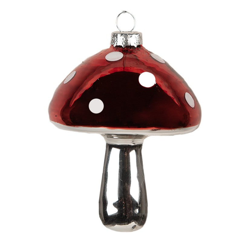 Christmas decoration red-silver sponge 7x9 cm