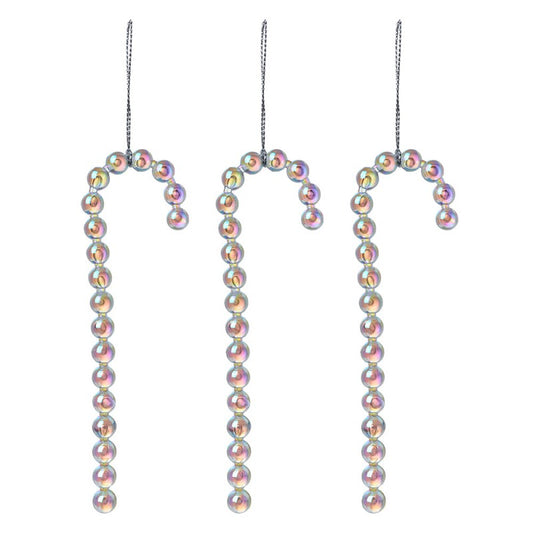 Set 3 božičnih okraskov – srebrne lizike 14 cm