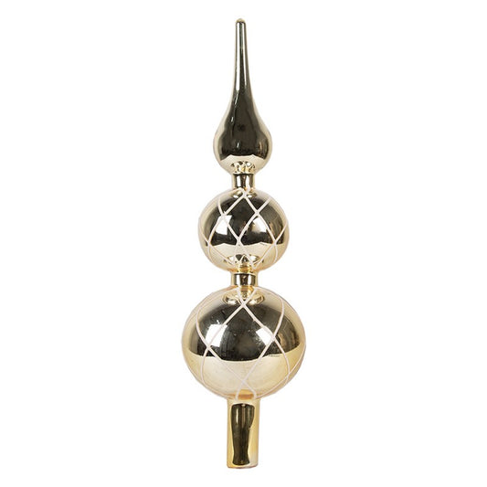 Božični vrh za drevo 8x30 cm – zlato steklo