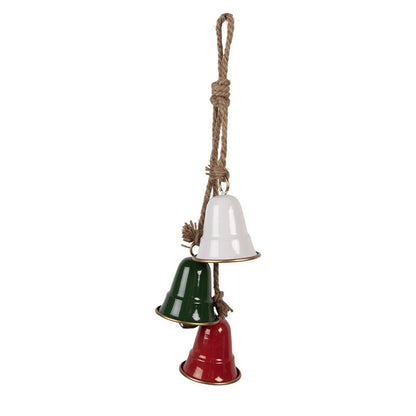 Decorative hanging bells 9x9x49 cm - multi-colored metal