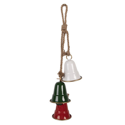 Decorative hanging bells 9x9x49 cm - multi-colored metal